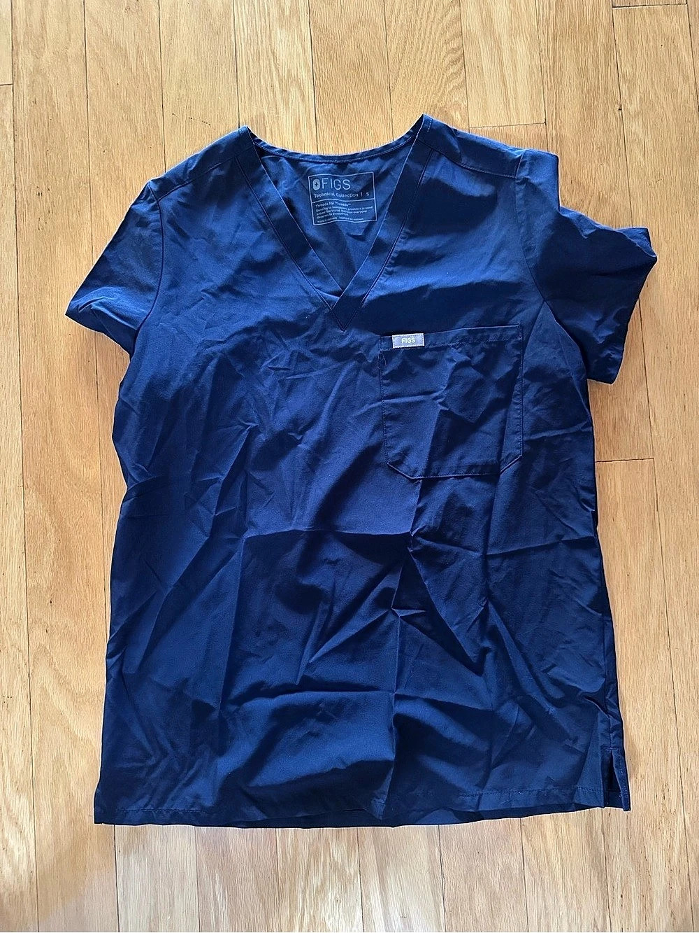 FIGS Scrub Top V-Neck Blue Small